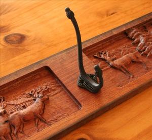 5 Hook Coat Hook Board - Deer Scene