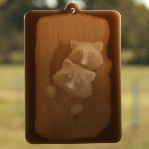  Window lithophane - raccoons