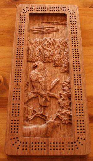  Eagle and Elk Cribbage Board