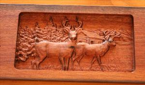  5 Hook Coat Hook Board - Deer Scene