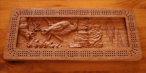  Eagle and Elk Cribbage Board