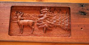 5 Hook Coat Hook Board - Deer Scene