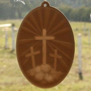  Window lithophane - Crosses on he hill
